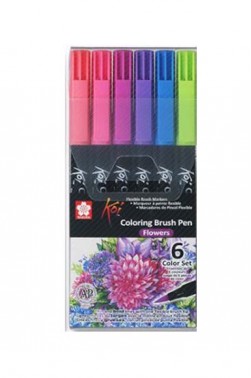 Sakura Koi Coloring Brush Pen:   Flowers Set