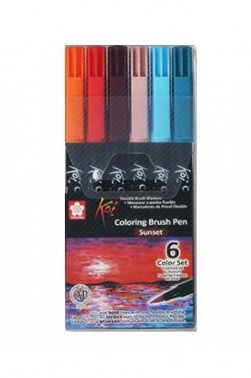 Sakura Koi Coloring Brush Pen:   Sunset Set