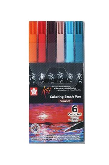 Sakura Koi Coloring Brush Pen:   Sunset Set
