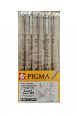 Sakura Pigma Micron:  Pigma Micron 6 Set