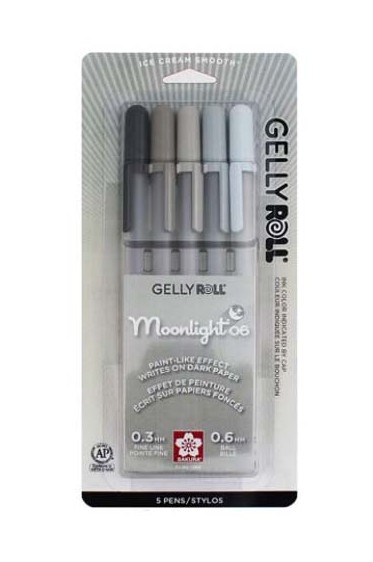 Sakura Pigma Micron:  Sakura Gelly Roll Moonlight 5