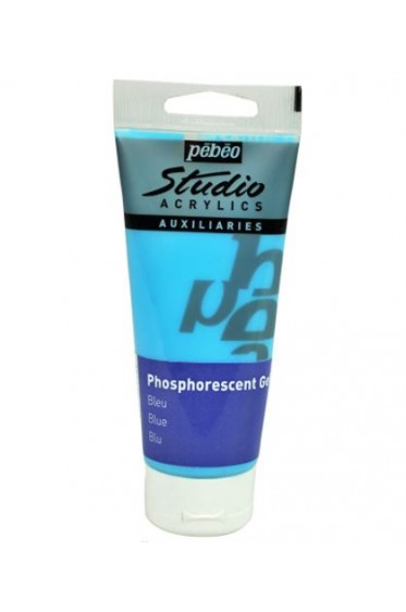Pebeo Studio Acrylic: Glow in the Dark Phosphorescent Gel Blue 100ml