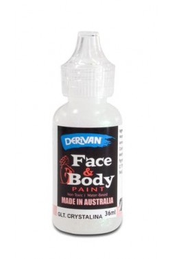 Derivan Face & Body Paint: Glitter Silver 36ml