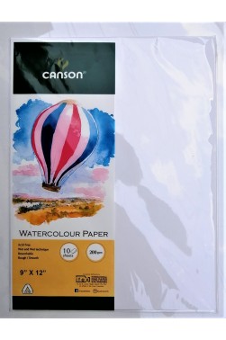 Canson Watercolor Paper 200gsm 10 Sheets 12"x18" PACK