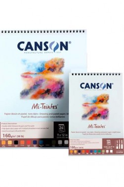 Canson Pastel Paper Mi-Teintes:  Pad Bright tone 9x12"