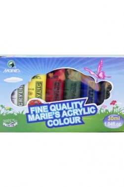 Maries Fine Quality Acrylic:  Set 6 Colors 30ml