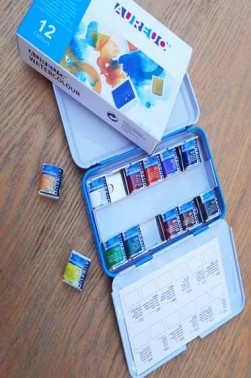 Phoenix Watercolor: Aureuo Studio Compact Watercolor Set 12 colors