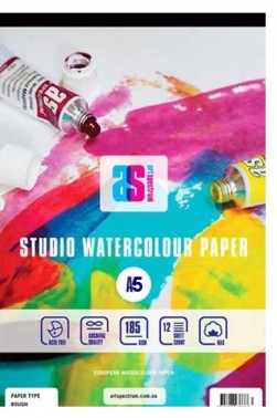Art Spectrum Studio Watercolour PAD A5 Rough 185gsm +1 Free Derivan Ergopro Marker(random color)