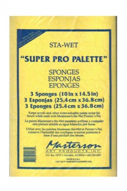 Painting Pallete for Gouache & Watercolor: Masterson Sta-Wet Super Pro Palette Acrylic Sponge Refill