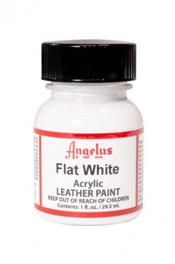 Angelus Acrylic Leather Paint: Flat White 1oz