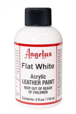 Angelus Acrylic Leather Paint: Flat White 4oz
