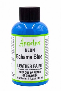 Angelus Acrylic Leather Paint: Neon Bahama Blue 4oz