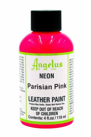 Angelus Acrylic Leather Paint: Neon Parisian Pink 4oz