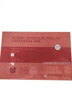 Baohong Academy Watercolor Pad Cold Pressed 200gsm 20 Sheets 380x260mm