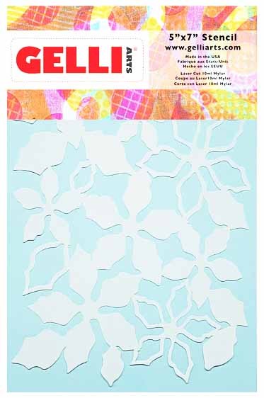 Gelli Arts®: Poinsettia Stencil - Designed by Giovanna Zara! (5x7")