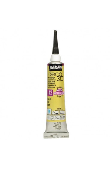 Pebeo Deco 3D Paint : Brilliant Metallic Gold 20ml