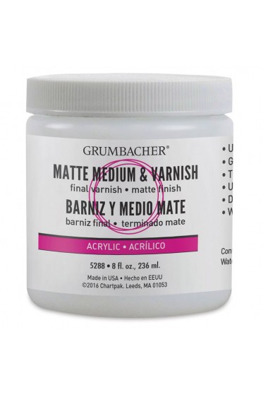 Grumbacher Acrylic Medium: Acrylic Matte Medium & Varnish 236ML