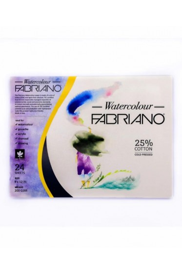 Fabriano Watercolor Pad Cold Pressed 200gsm 24 Sheets 9"x12"