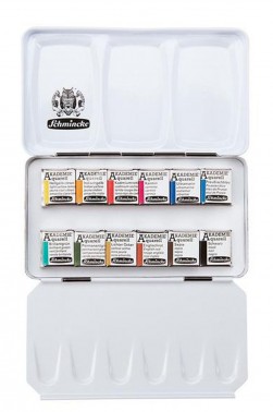 Schmincke Akademie Aquarell: Compact Metal Set 12 Half Pan