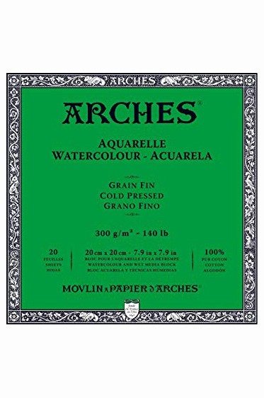 Canson Arches: Cold Pressed White 300gsm Block 20 Sheets 14 1/8 x 20