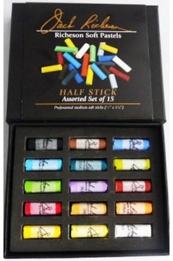 Jack Richeson Medium Soft Pastel:  Medium-Soft Sticks Pastel 15pcs Set