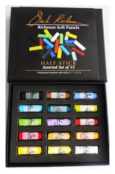 Jack Richeson Medium Soft Pastel: Medium-Soft Sticks Pastel 15pcs Set
