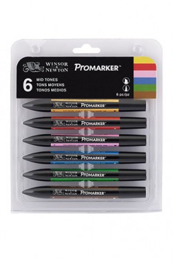 Winsor & Newton ProMarker:  Mid Tones Set