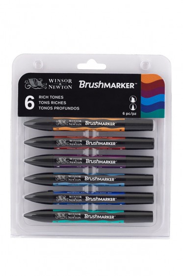 Winsor & Newton BrushMarker: Rich Tones Set 6pcs