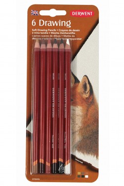 Derwent Soft Drawing Pencil: Soft Drawing Pencil Blister Pack of 6pcs Set