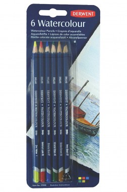 Derwent Watercolor Pencil: Derwent Watercolor Pencil Blister Pack of 6 Set