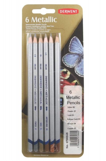Derwent Water soluble Metallic Pencil: Derwent Water soluble Metallic Pencil 6colors