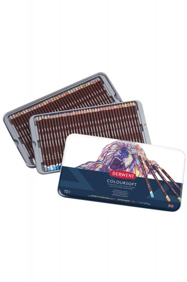 Derwent Coloursoft Colored Pencil: Coloursoft Pencil Tins of 72pcs Set