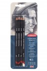 Derwent Charcoal Pencils Blister Pack of 4pcs Set