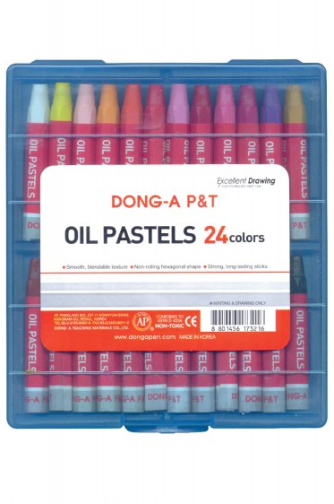 DONG-A Oil Pastel: Dong-A Hexagonal Oil Pastel 24 colors