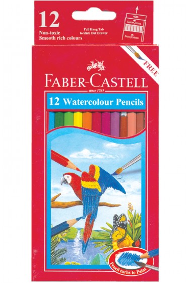 Faber Castell Watercolor: Watercolor Pencils Set 12 colors Long