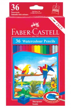 Faber Castell Watercolor: Watercolor Pencils Set 36 colors Long